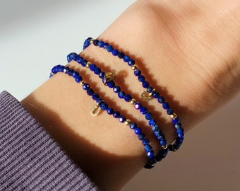 Lapis Lazuli Stretch Beaded Bracelet. Dainty Gemstone Bracelet. Bracelet For Women. Spiritual Bracelet. Sagittarius September Birthstone