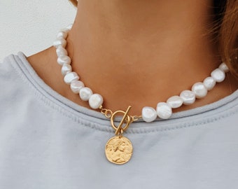 Pendentif Or Jaune 14ct Avec Perle De Culture D'eau Douce Baroque - Neuf Avec étiquettes