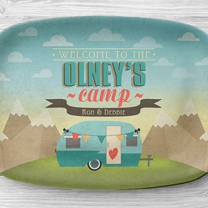 Personalized RV Trailer Platter, Personalized Melamine Camper Serving Platter, Personalized Serving Tray, Camping Decor, RV Decor