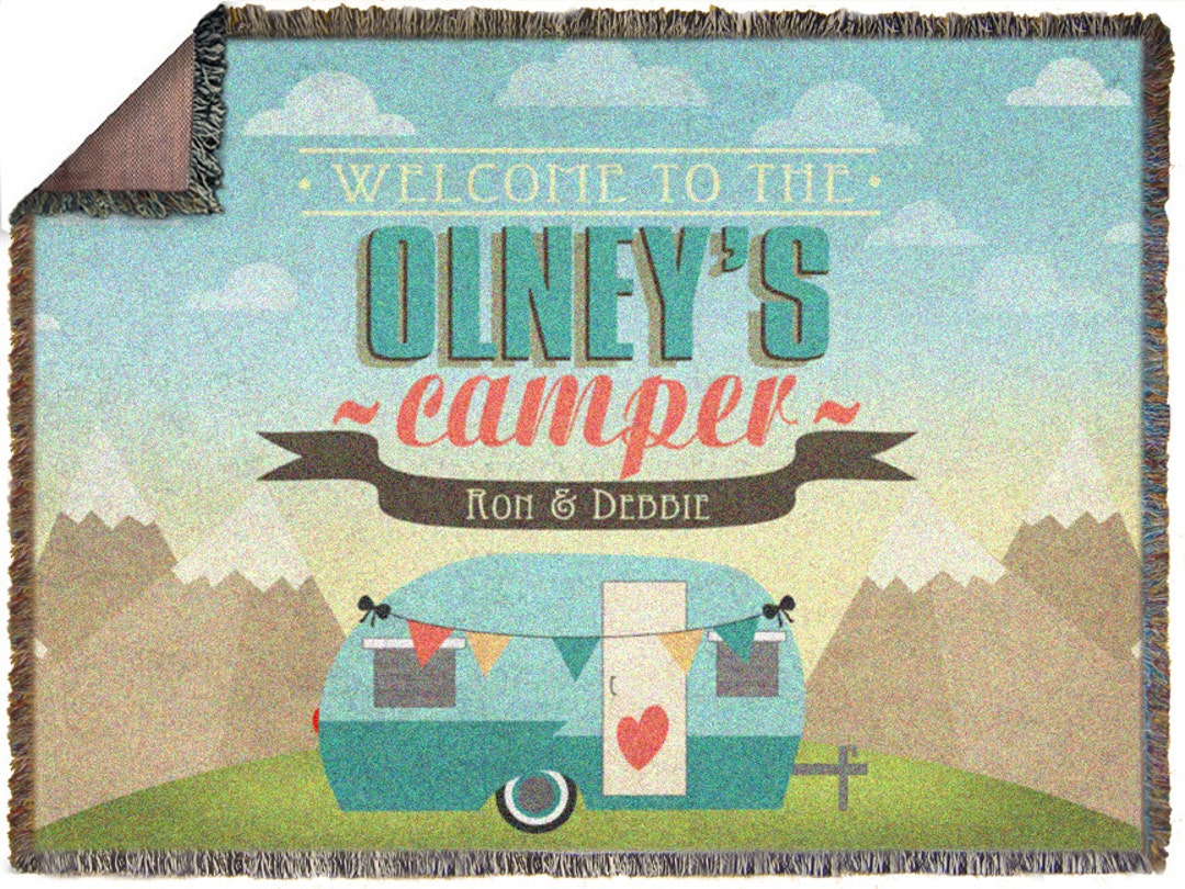 Personalized Woven Throw RV Decor Custom Woven Throw Etsy