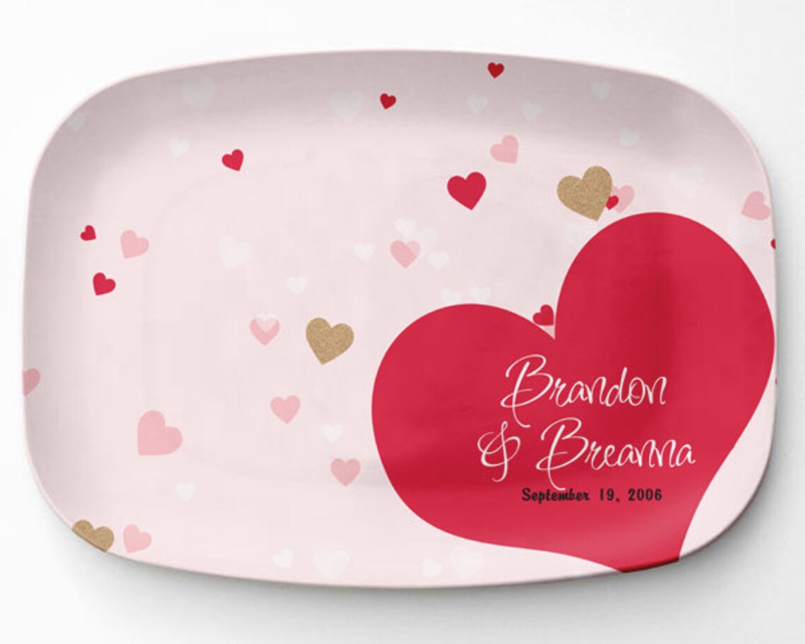 Personalized Heart Platter Melamine Serving Platter Etsy