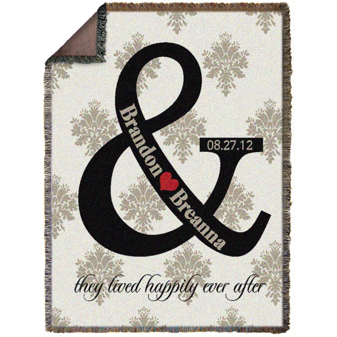 Personalized Wedding Throw Blanket Woven Wedding Blanket - Etsy