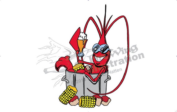Crawfish Boil Clip Art Instant Download Louisiana Southern