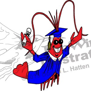 Graduation Crawfish Graphic BLUE