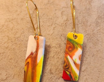 Polymer Clay Abstract Dangle Earrings