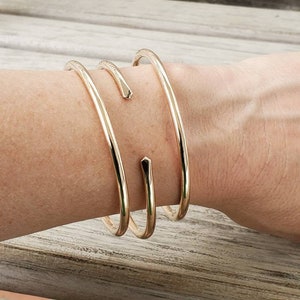 Smooth Bronze Bangle Bracelet | Create Your Set of Golden Bangles | Adjustable Boho Bangles | Stacking Bridesmaid Brass Bangles