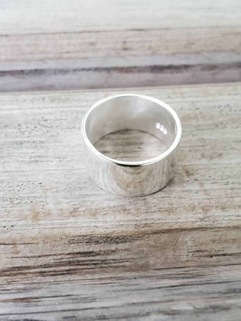 Wide Sterling Silver Thumb Ring | Polished Boho Band - Etsy