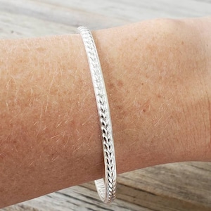 Textured Solid Sterling Silver Stacking Bangle Bracelet, Create Your Set