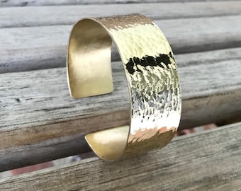 Hammered Brass Cuff Bracelet | Customized Brass Cuff | Hammered Brass Bracelet | Polished Brass Bracelet | Choose Your Size