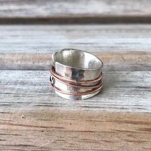 Personalized Boho Sterling Silver Hammered Wide Tapered Split - Etsy