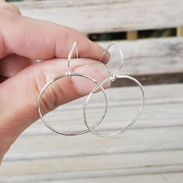 Rhodium Plated Paperclip French Wire Earrings