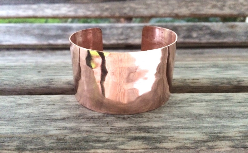 Cold Worked Hammered Copper Cuff Bracelet Customized Bracelet Gypsy Bracelet Ethnic Bracelet Boho Bracelet Polished Copper Cuff image 1