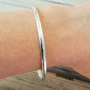 Half Round Sterling Silver Stacking Bangle Bracelet, Create Your Set