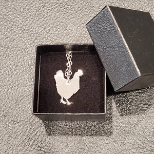 Mother Hen Chicken Charm Sterling Silver Necklace