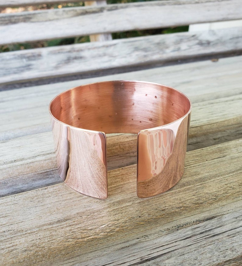 Cold Worked Hammered Copper Cuff Bracelet Customized Bracelet Gypsy Bracelet Ethnic Bracelet Boho Bracelet Polished Copper Cuff image 9