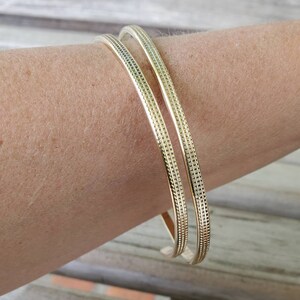 Textured Stacking Bangles in Jeweler's Brass, Bronze or Copper, Create Your Set