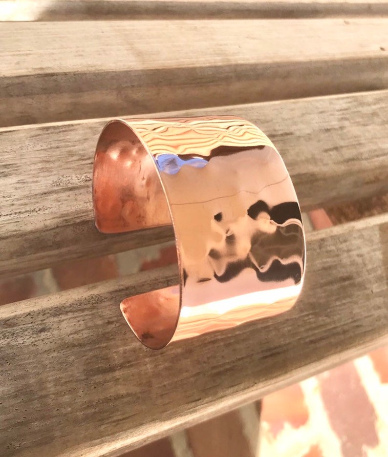 Cold Worked Hammered Copper Cuff Bracelet Customized Bracelet Gypsy Bracelet Ethnic Bracelet Boho Bracelet Polished Copper Cuff image 5