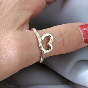 Hammered Sterling Silver Heart Ring