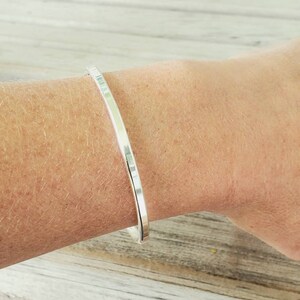 Flat Faced Solid Sterling Silver Stacking Bangle Bracelet, Create Your Set