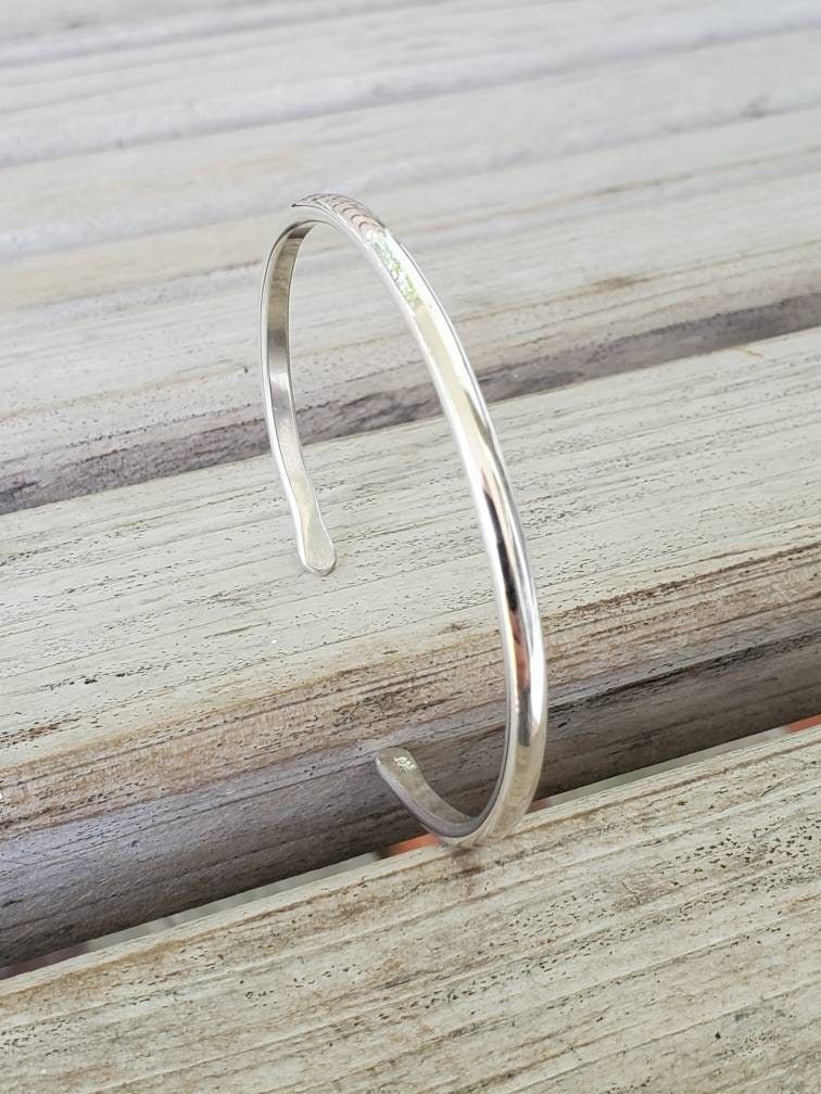 Half Round Sterling Silver Stacking Bangle Bracelet, Create