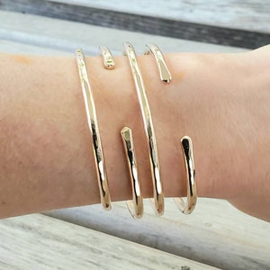 Hammered Bronze Bangle Bracelet | Create Your Set of Golden Bangles | Adjustable Boho Bangles | Stacking Bridesmaid Brass Bangles