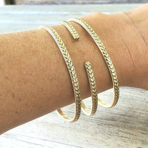 Textured Minimalist Jewelers Brass Bangle | Create Your Set of Gold Bangles | Adjustable Boho Bangles | Stacking Bridesmaid Brass Bangles