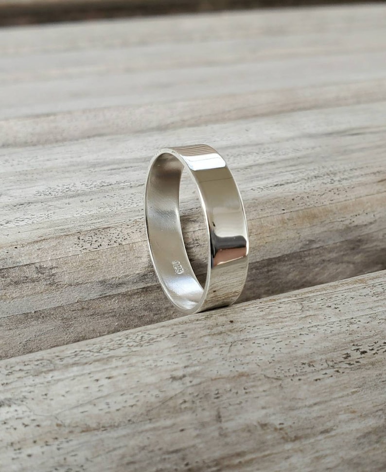 Anillo de pulgar de plata de ley lisa 925 para hombres y Etsy
