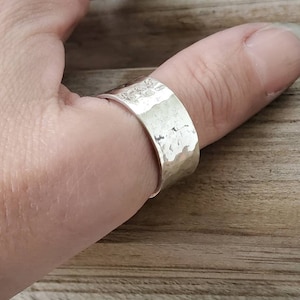 Hammered Sterling Silver Thumb Ring | Boho Silver Ring | Adjustable Thumb Ring | 925 Sterling Silver Rings | Textured Ring
