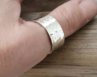 Hammered Sterling Silver Thumb Ring | Adjustable Boho Ring