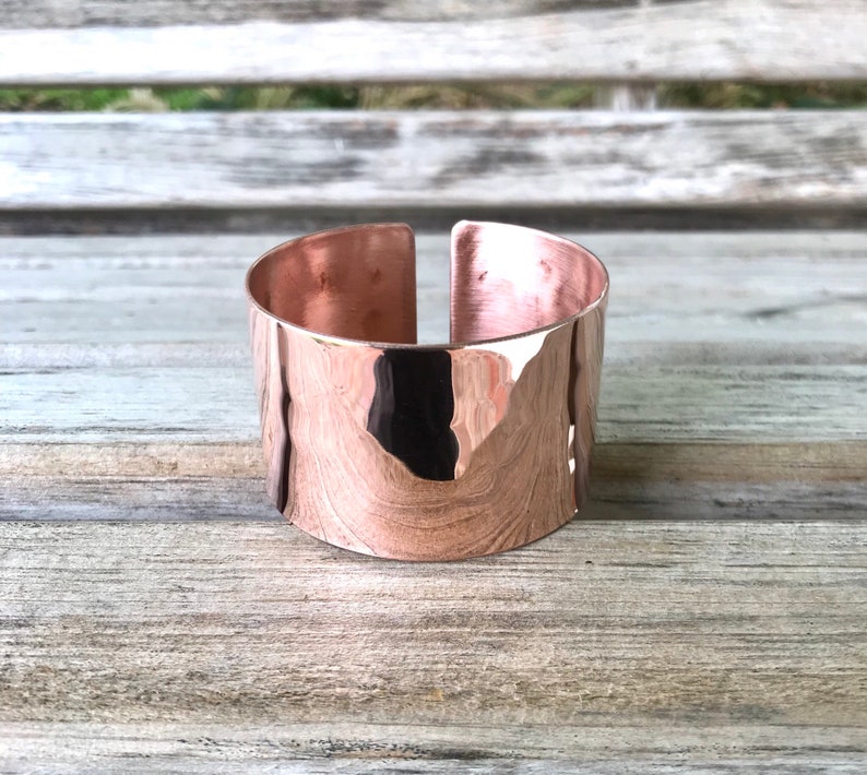 Cold Worked Hammered Copper Cuff Bracelet Customized Bracelet Gypsy Bracelet Ethnic Bracelet Boho Bracelet Polished Copper Cuff image 4