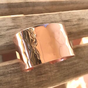 Cold Worked Hammered Copper Cuff Bracelet Customized Bracelet Gypsy Bracelet Ethnic Bracelet Boho Bracelet Polished Copper Cuff image 6