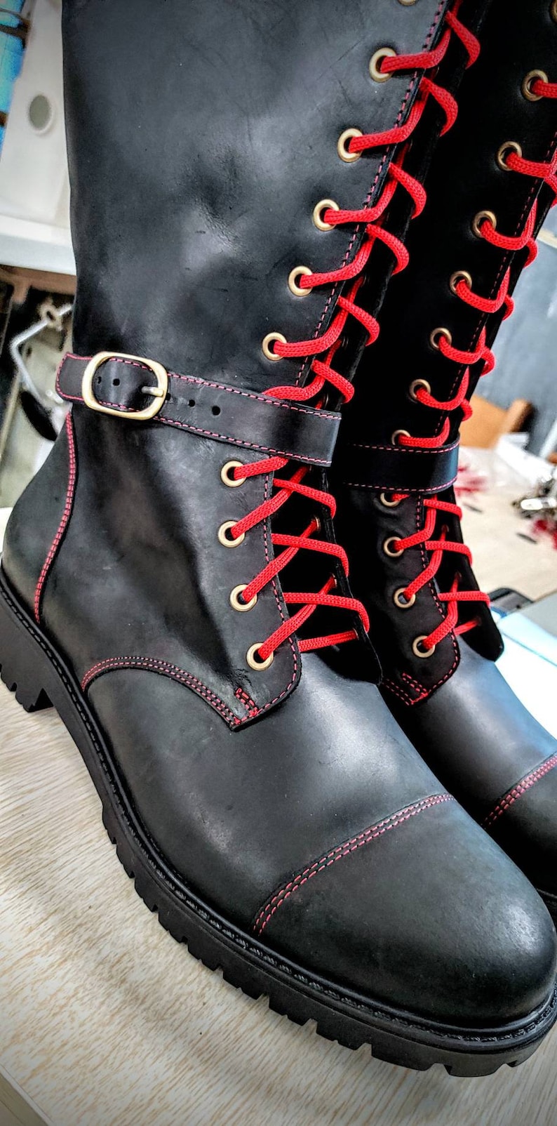 mens black lace up boots uk