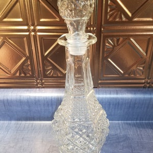 Vintage glass decanter with stopper