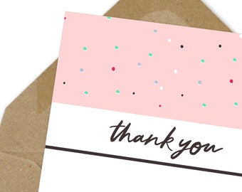 thank you dots printable card | A6