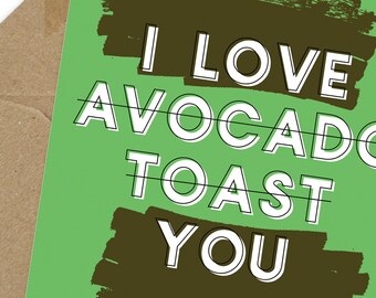 avocado toast love card | A6