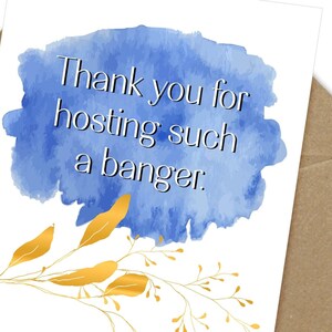 thank you for hosting, printable greeting card
