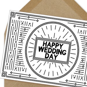 happy wedding day printable card | A6