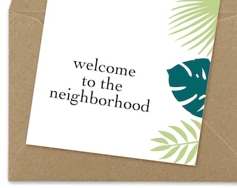 welcome to the neighborhood printable card, neighbor card, neighborhood welcome | A6