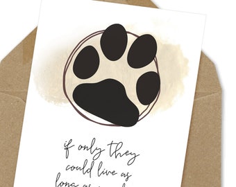 Haustier Verlust Karte, Haustier Sympathie, Hund Verlust, Hund Sympathie, Hund Mama, Sofortiger Druck, druckbare Karte