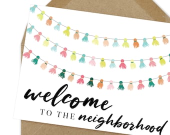 welcome to the neighborhood printable card, neighbor card, neighborhood welcome | A6