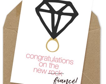 congrats on the new rock engagement card / new designs included | A6