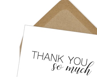 thank you so much printable card | A6