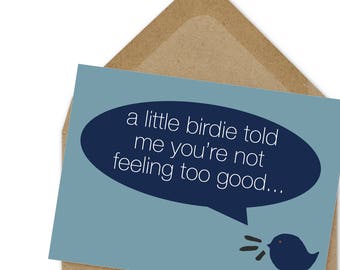 a little birdie told me sympathy card | A6