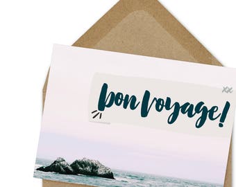 bon voyage card, moving card, goodbye card, farewell card, printable | A6