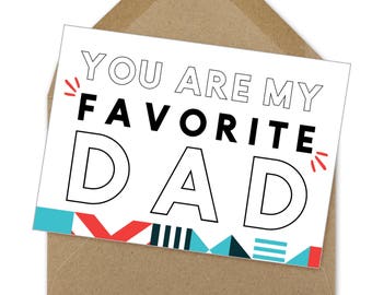 favorite dad father's day card | A6
