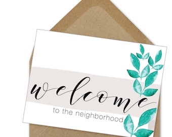 welcome to the neighborhood printable card, neighbor card, neighborhood welcome | A6