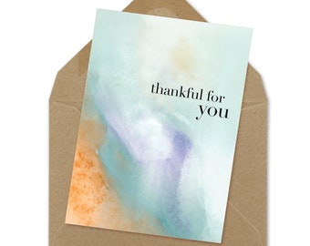 thankful for you • printable card, print at home, instant print