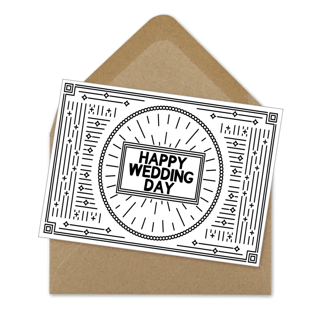 Happy Wedding Day Printable Card | A6 - Etsy