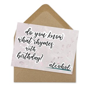 rhymes with birthday printable card | A6