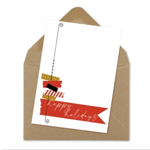 happy holidays card • print at home, printable greeting, instant print